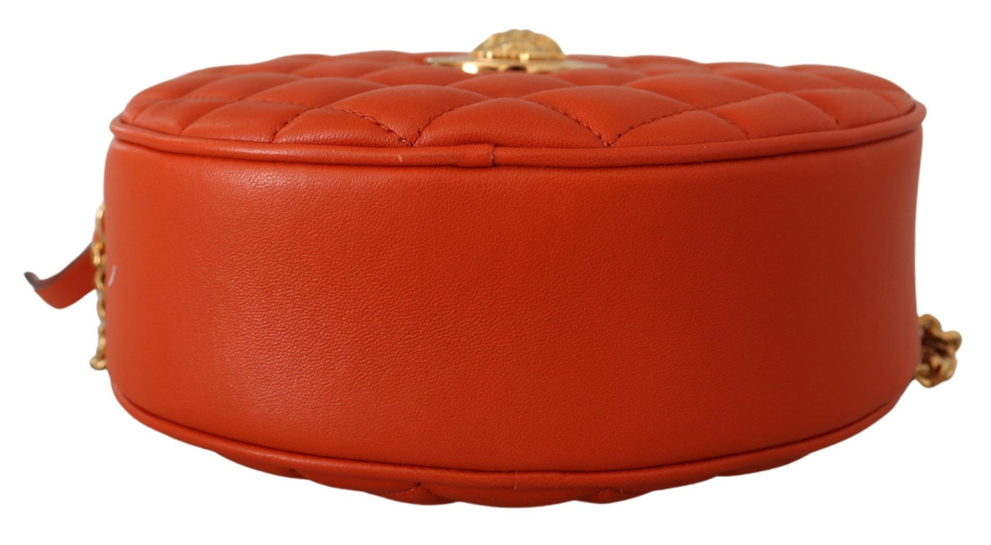 Versace – Elegante, runde Umhängetasche aus Nappaleder