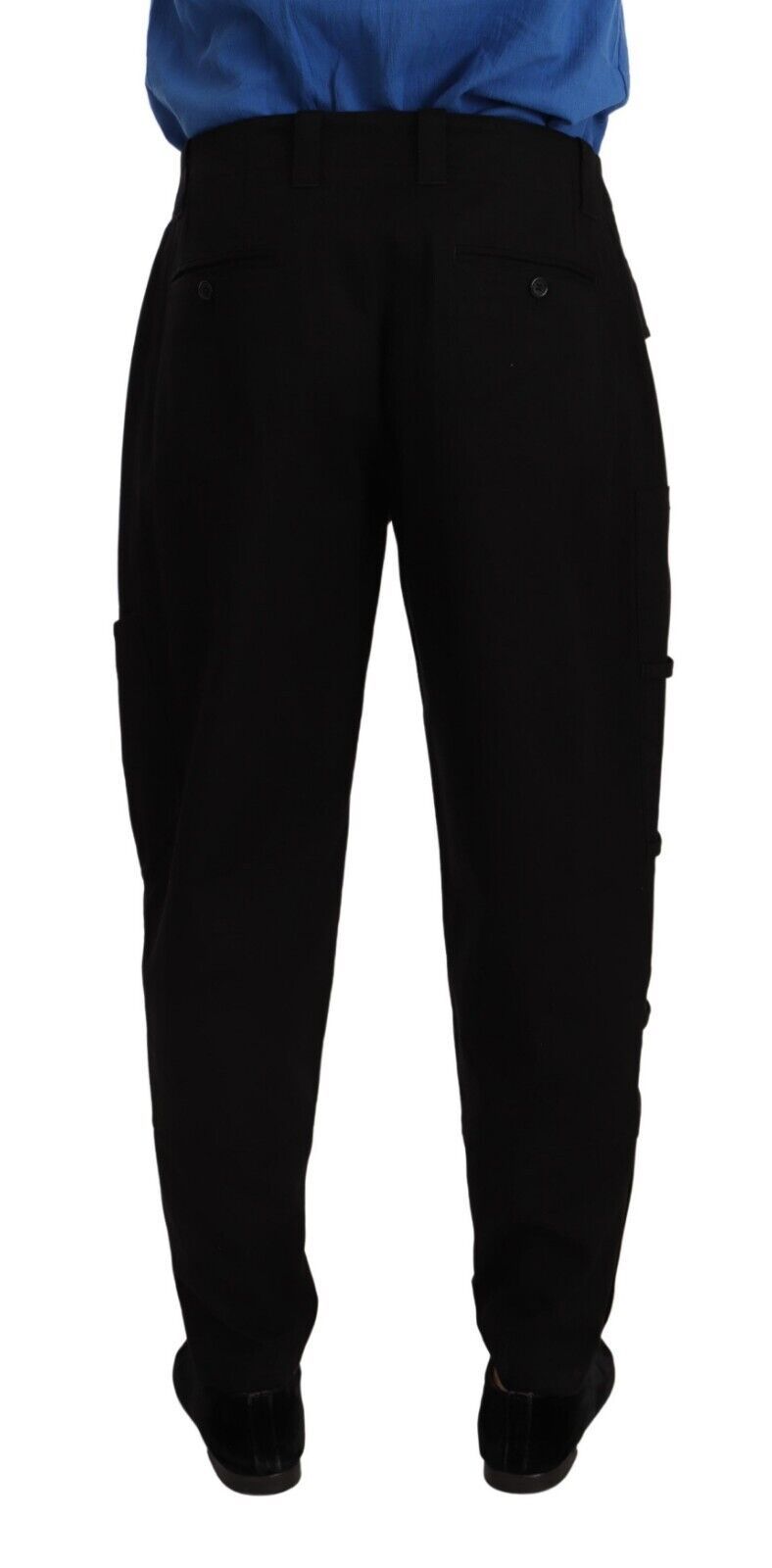 Dolce & Gabbana – Schwarze Cargohose aus Baumwollstretch mit schmalem Schnitt