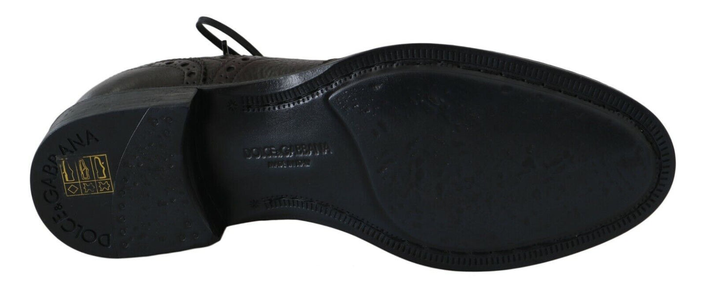 Dolce & Gabbana – Formelle Derby-Schuhe aus braunem Leder mit Flügelkappe