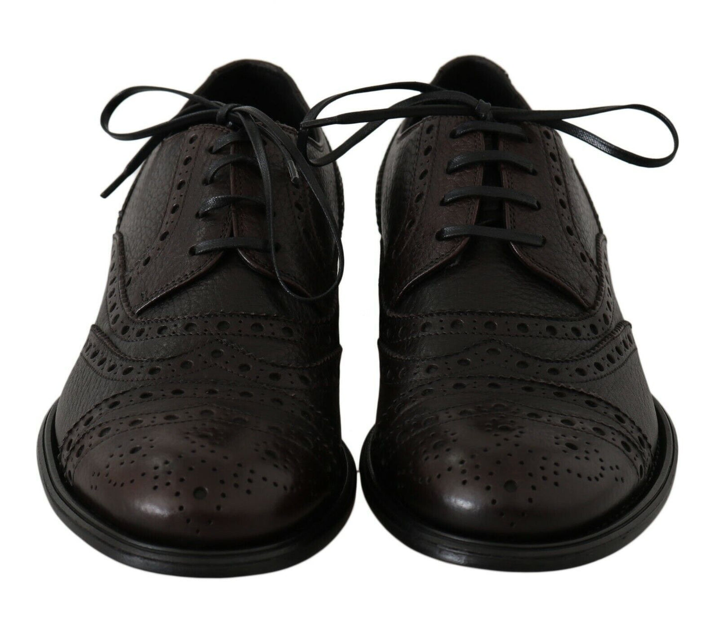 Dolce & Gabbana – Formelle Derby-Schuhe aus braunem Leder mit Flügelkappe