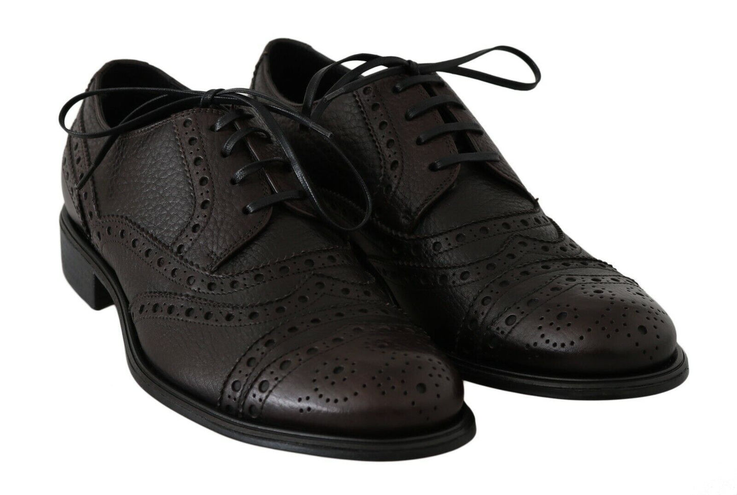 Dolce & Gabbana – Formelle Derby-Schuhe aus braunem Leder mit Flügelkappe
