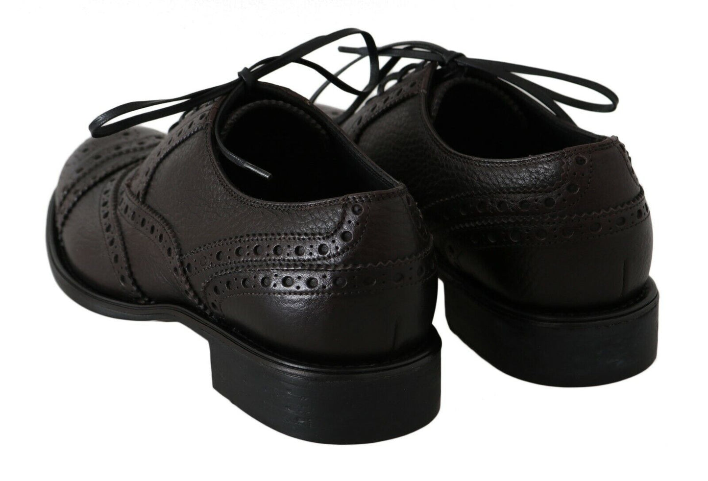 Dolce & Gabbana – Formelle Derby-Schuhe aus braunem Leder mit Flügelkappe