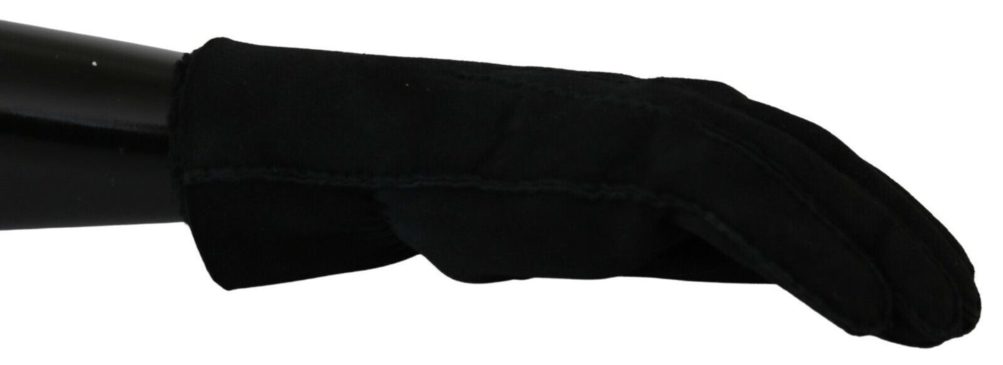 Dolce & Gabbana – Schwarze Motorrad-Biker-Fäustlinge aus Leder