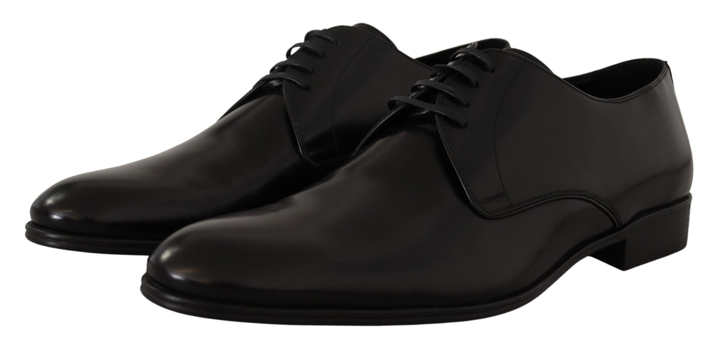 Dolce & Gabbana – Formelle Derby-Schuhe aus schwarzem Leder mit Schnürung