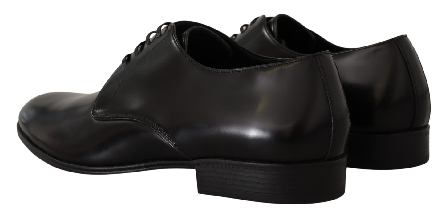 Dolce & Gabbana – Formelle Derby-Schuhe aus schwarzem Leder mit Schnürung