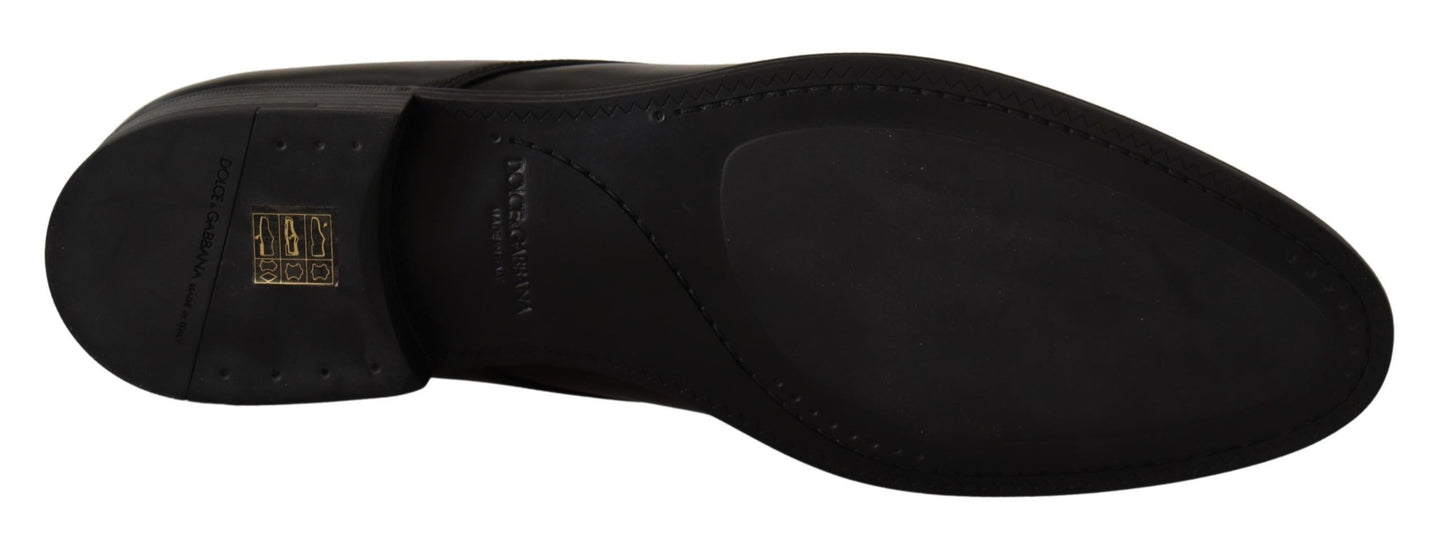 Dolce & Gabbana – Formelle Derby-Schuhe aus schwarzem Leder mit Schnürung
