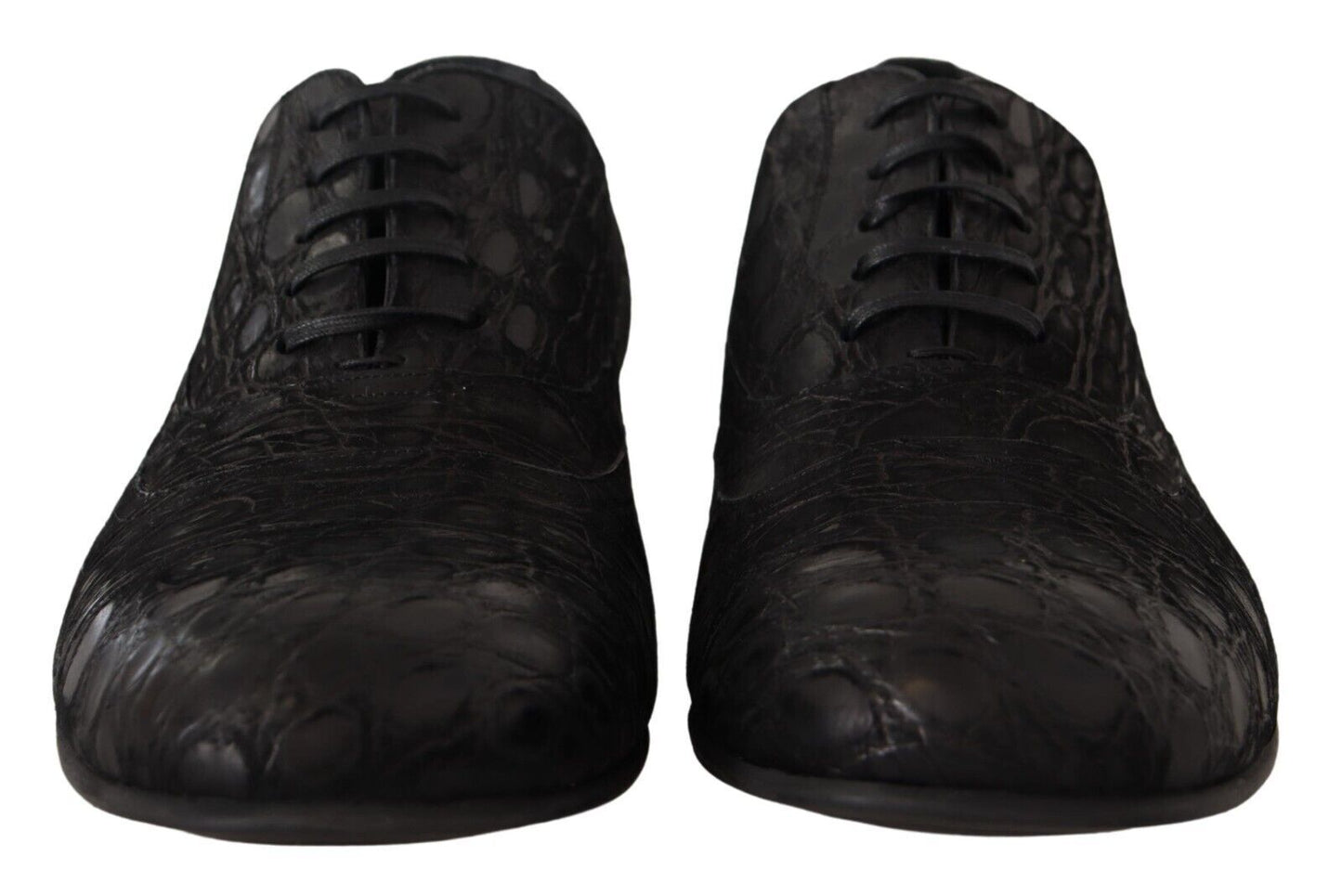 Dolce & Gabbana Herren Oxford-Schuhe aus schwarzem Kaimanleder