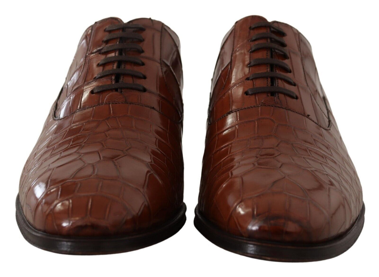 Dolce & Gabbana – Formelle Derby-Schuhe für Herren aus braunem Krokodilleder