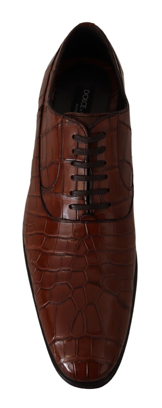 Dolce & Gabbana – Formelle Derby-Schuhe für Herren aus braunem Krokodilleder