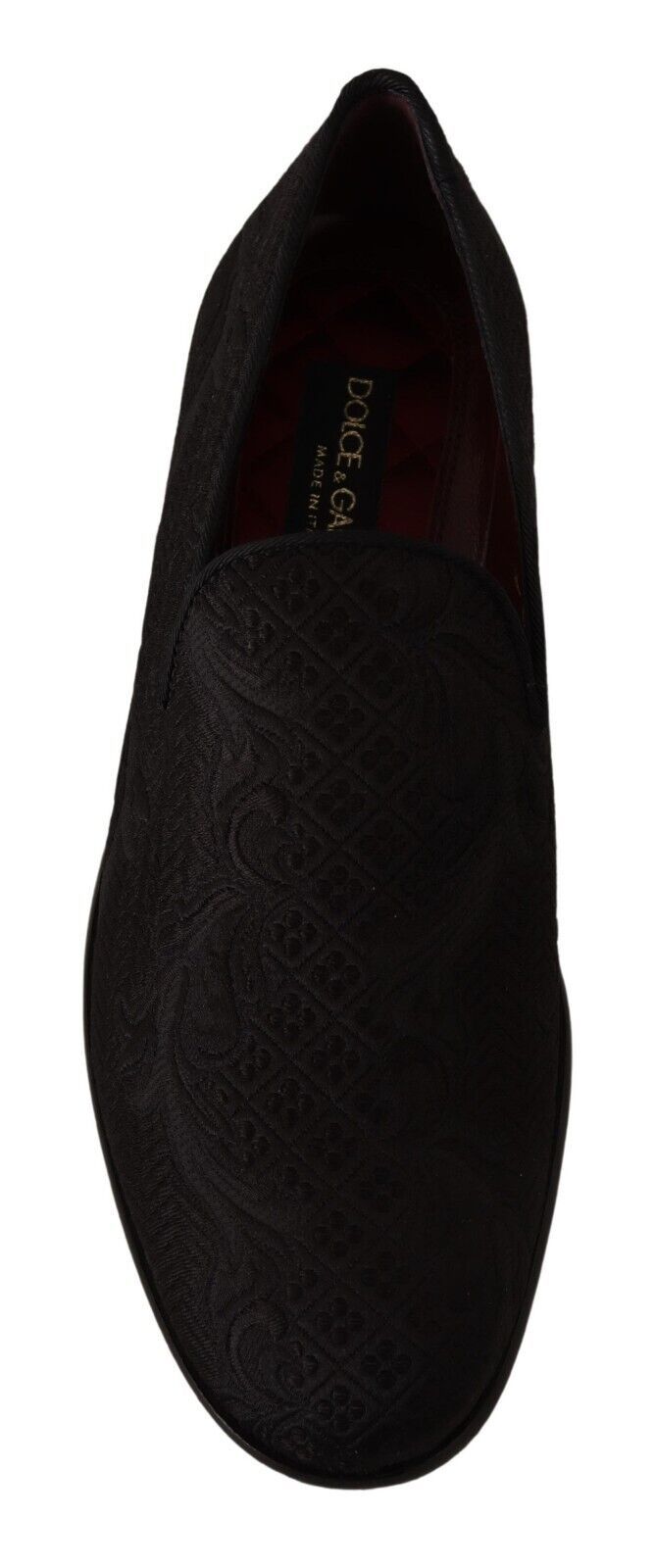 Dolce & Gabbana – Hausschuhe aus Brokat mit Blumenmuster in Schwarz