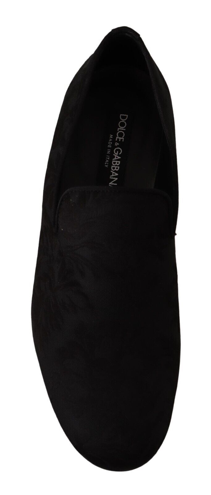 Dolce & Gabbana Schwarze Jacquard-Hausschuhe, flache Halbschuhe