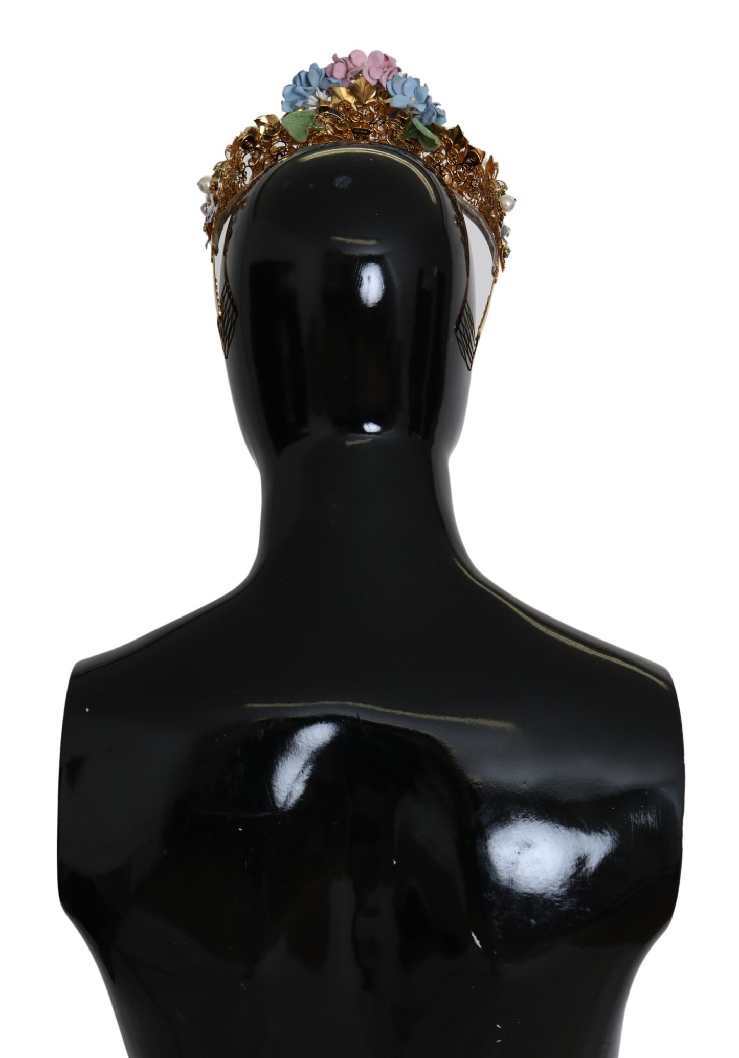 Dolce & Gabbana Gold Kristall Lila Hortensie Stirnband Krone Diadem