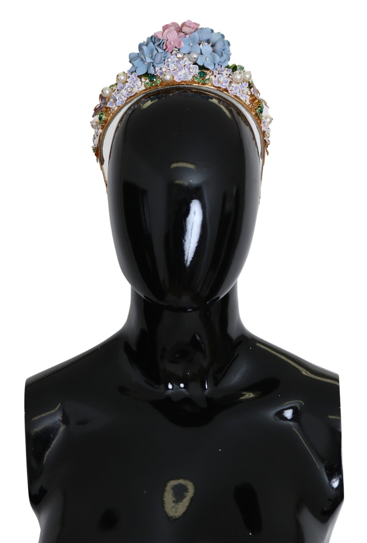 Dolce & Gabbana Gold Kristall Lila Hortensie Stirnband Krone Diadem