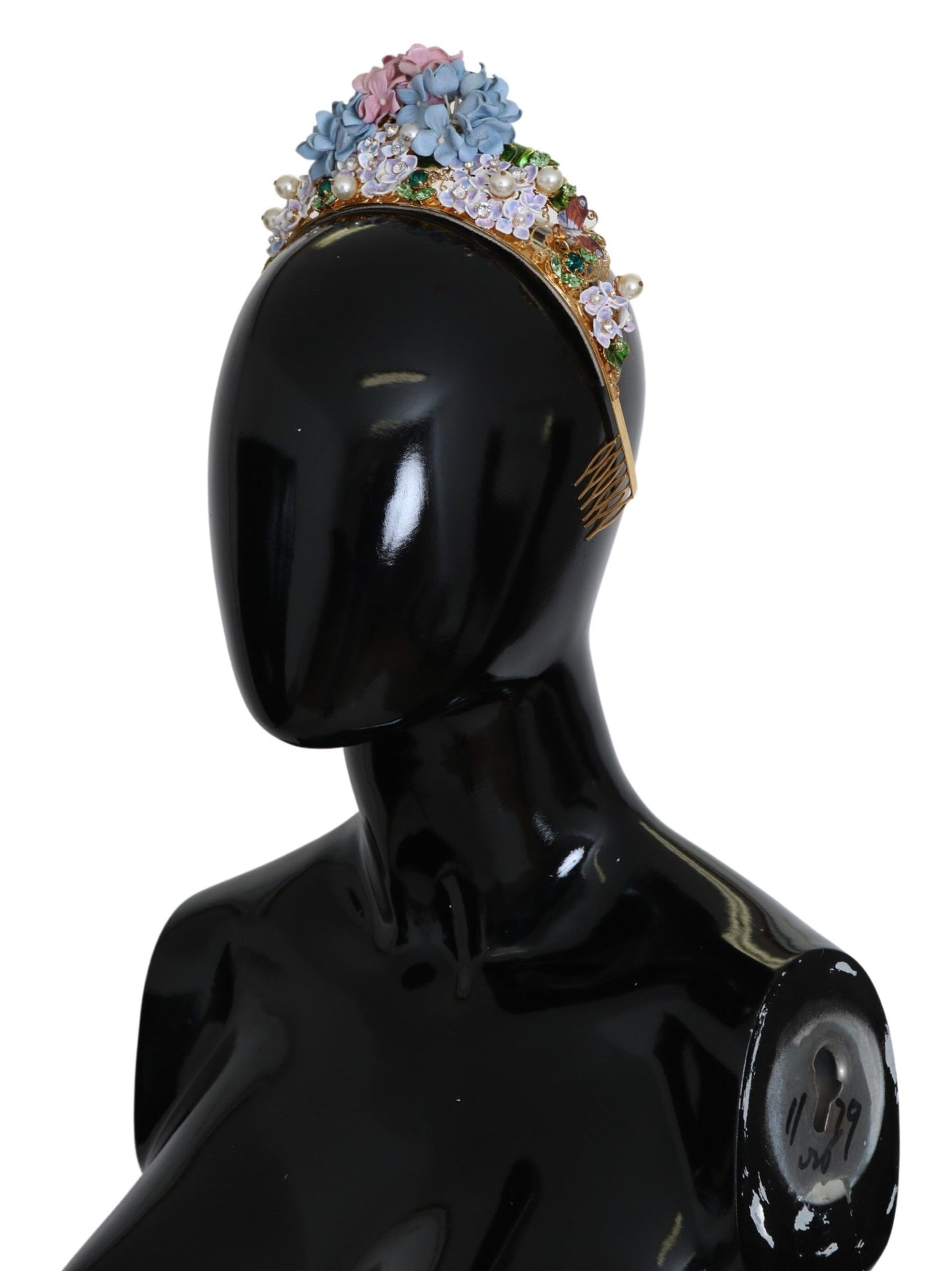 Dolce & Gabbana Gold Kristall Lila Hortensie Stirnband Krone Diadem
