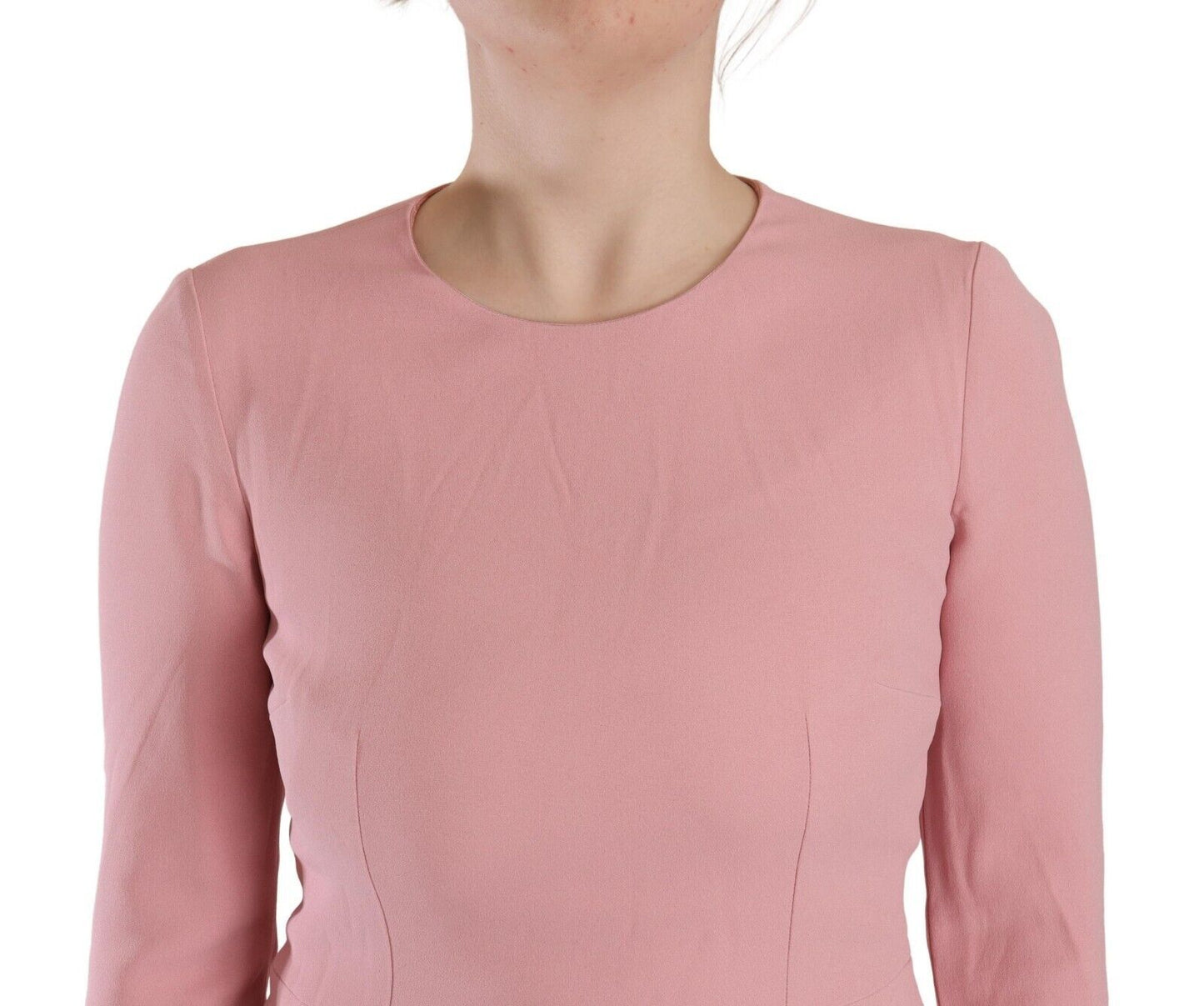 Dolce & Gabbana – A-Linien-Kleid aus Viskosemischung mit 3/4-Ärmeln, Rosa