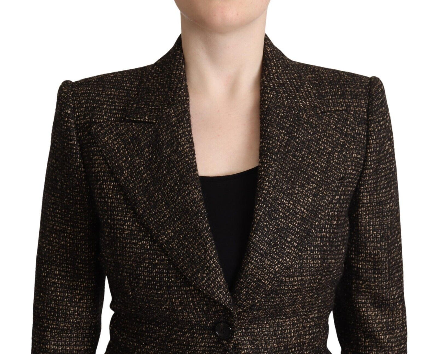 Dolce & Gabbana – Einreihige, zweiteilige Jacke und Hose aus dunkelbrauner Wolle