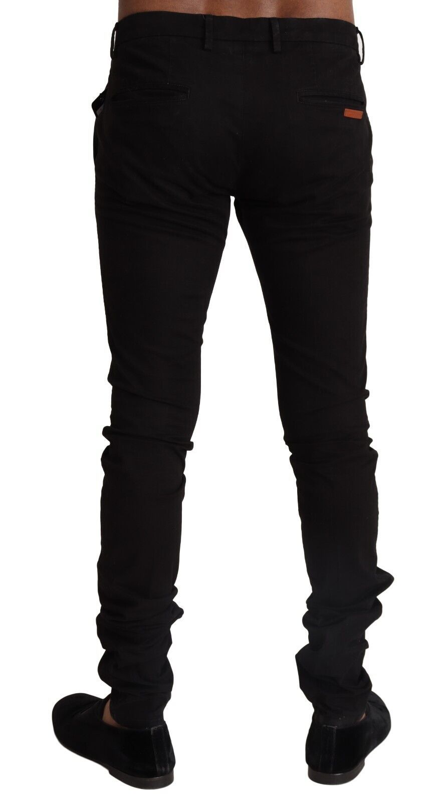 Dolce & Gabbana – Enge Hose aus schwarzem Baumwollstretch in Slim Fit