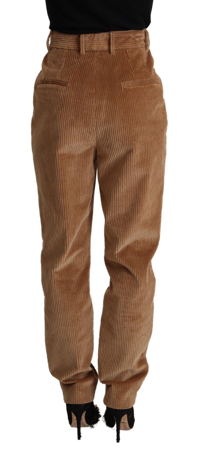 Dolce & Gabbana – Enge Hose aus braunem Baumwollcord mit hoher Taille