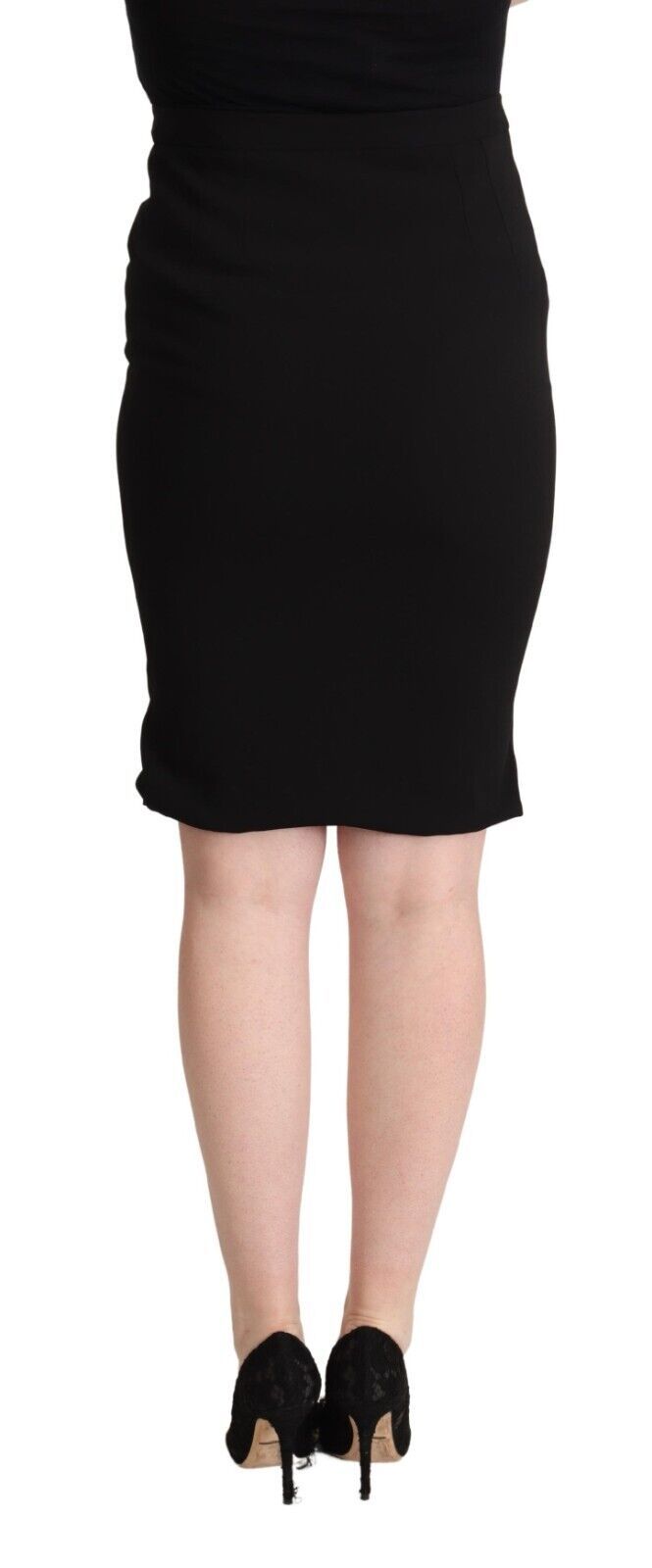 Dolce & Gabbana – Schwarzer, knielanger Bleistiftrock mit hoher Taille