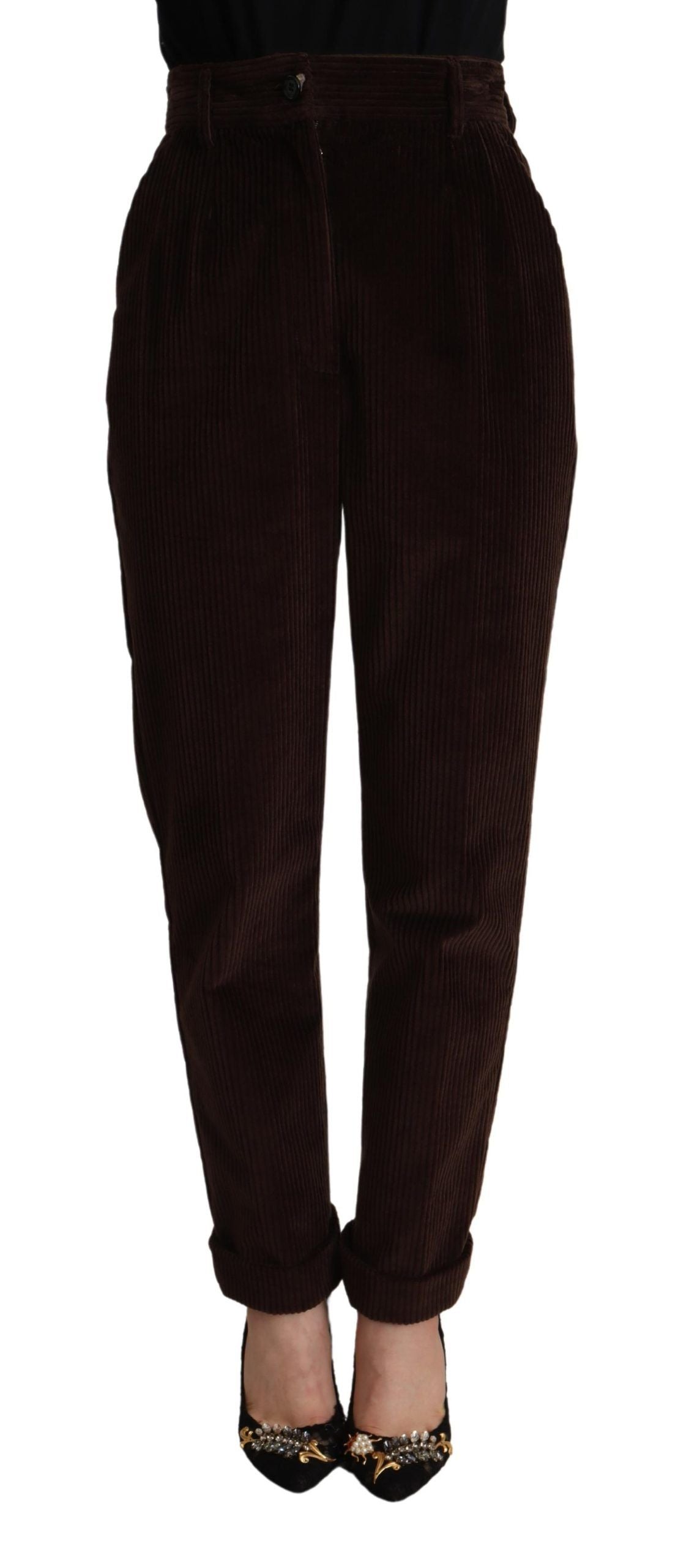Dolce & Gabbana Bordeaux Cordhose aus Baumwolle mit konischer Passform