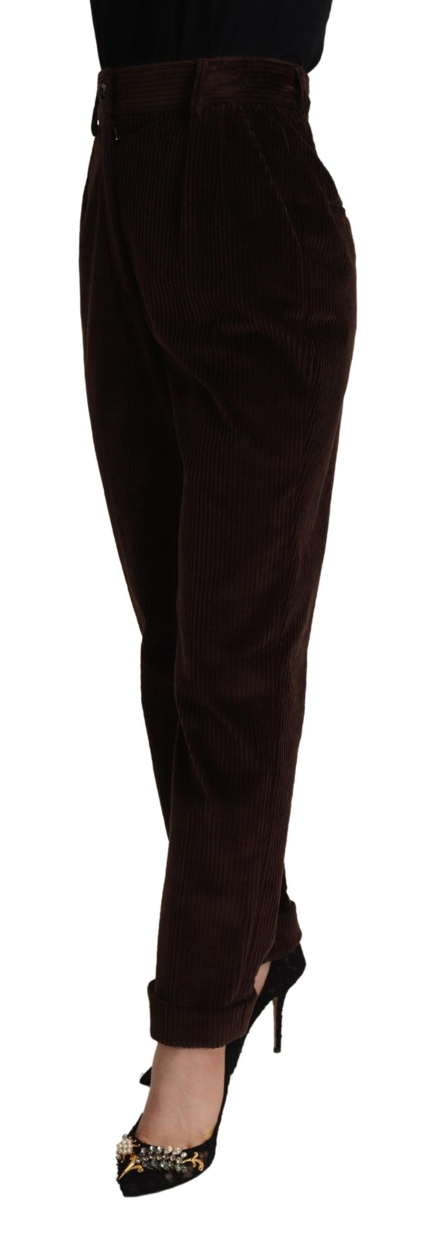 Dolce & Gabbana Bordeaux Cordhose aus Baumwolle mit konischer Passform