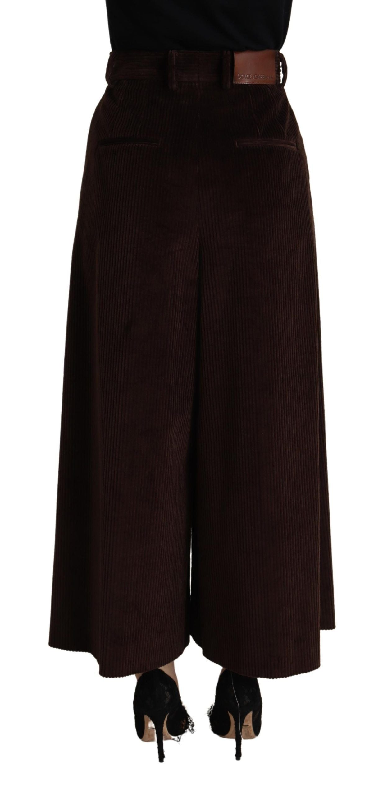 Dolce & Gabbana – Bordeauxfarbene Cordhose aus Baumwolle mit weitem Bein