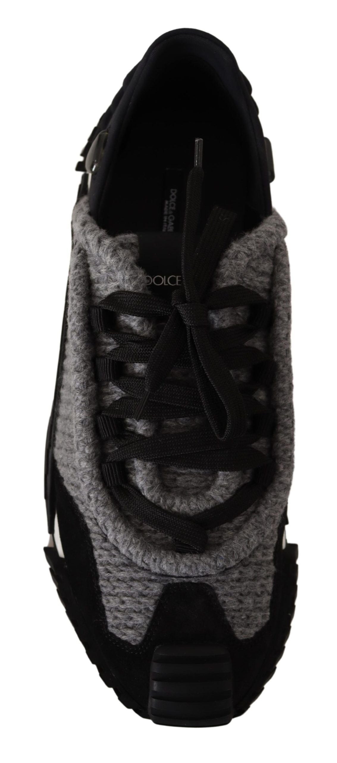 Dolce & Gabbana – NS1 – Sneaker mit Schnürung aus schwarzem und grauem Stoff