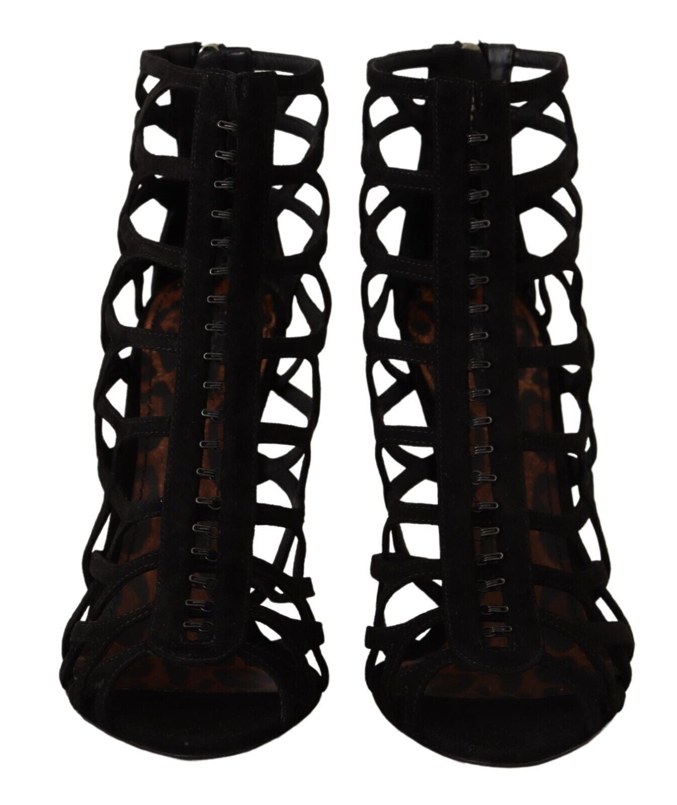 Dolce & Gabbana Schwarze Wildleder Stiletto Heels Bette Sandalen Schuhe
