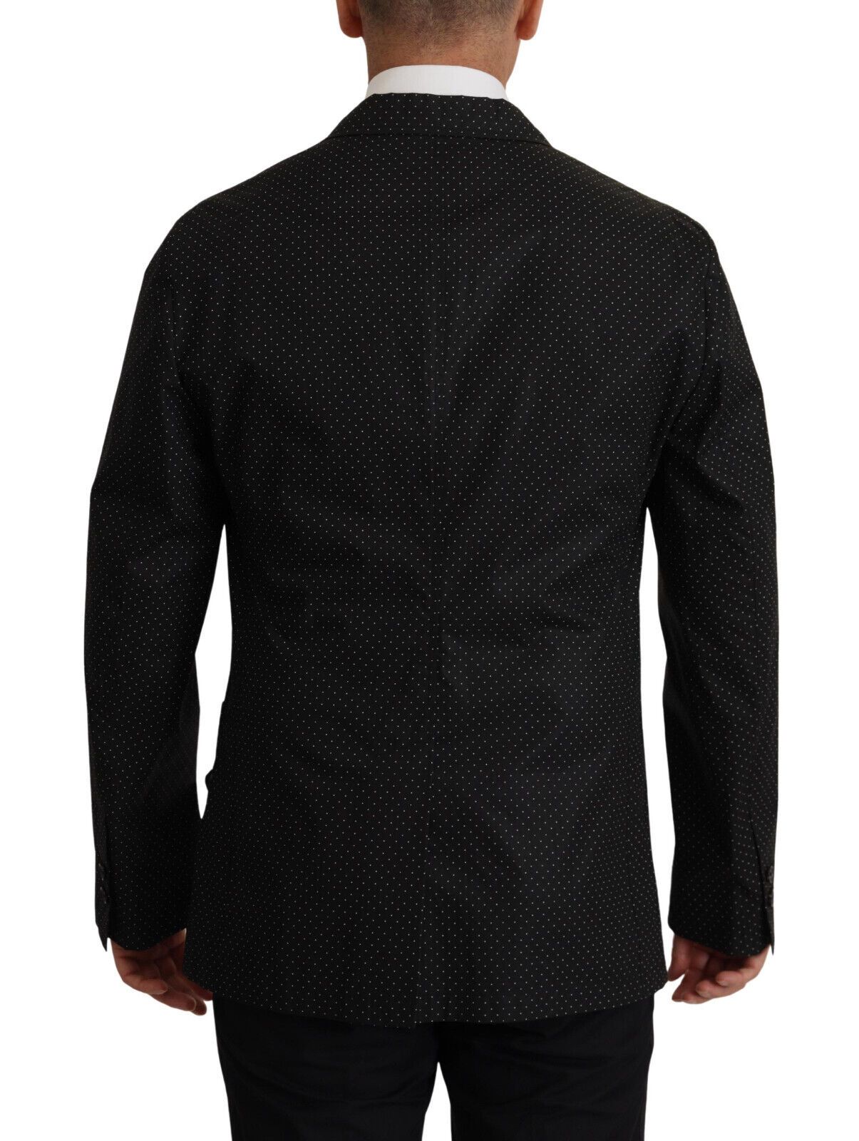 Dolce & Gabbana – Schwarze Blazerjacke aus gepunkteter Baumwolle