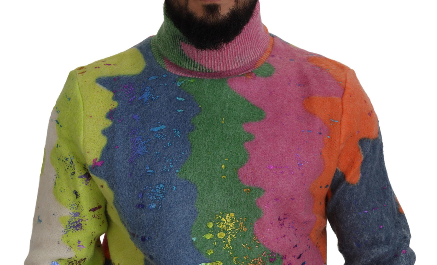 Dolce & Gabbana Mehrfarbiger Rollkragenpullover aus Mohair