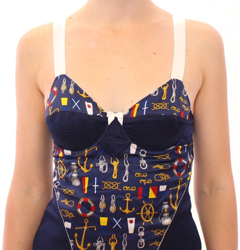 Dolce & Gabbana Blaues Tanktop mit Matrosenmotiv
