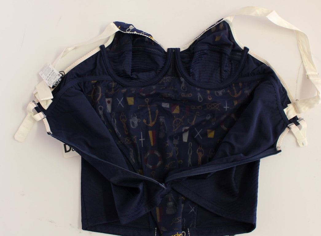 Dolce & Gabbana Blaues Tanktop mit Matrosenmotiv