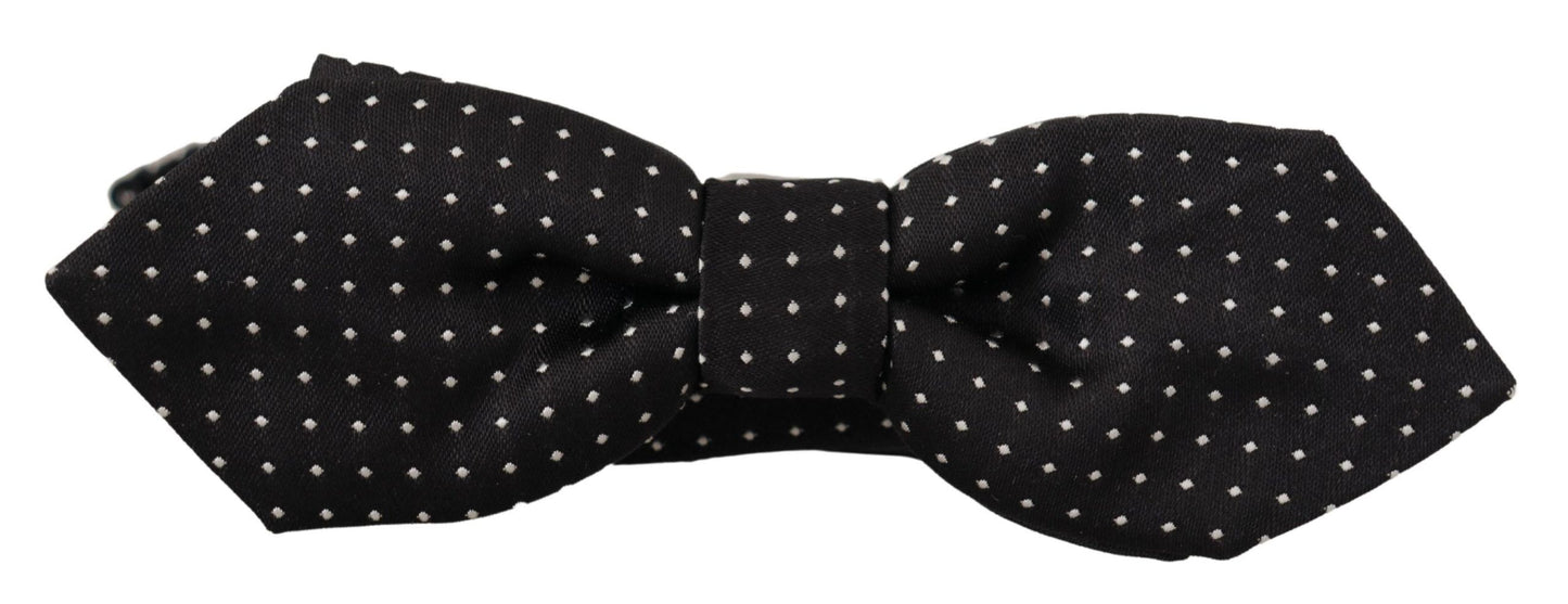 Dolce & Gabbana – Schwarz-weiß gepunktete Papillon-Fliege mit verstellbarem Halsausschnitt