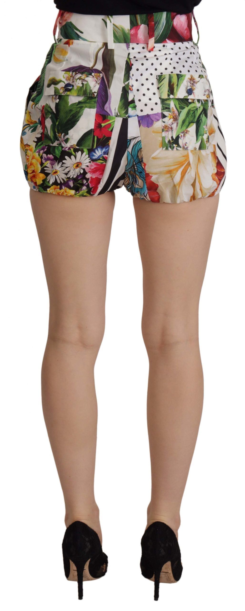Dolce & Gabbana Mehrfarbige Hotpants-Shorts mit hoher Taille