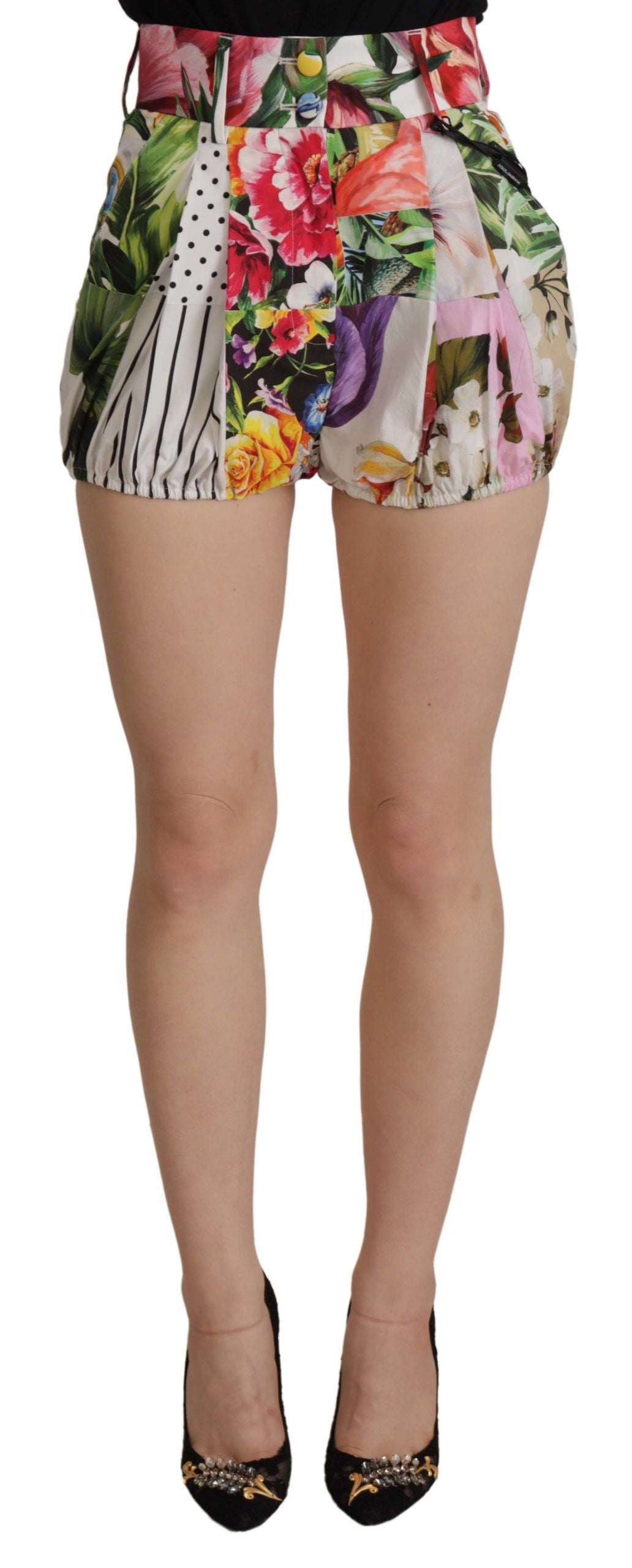Dolce & Gabbana Mehrfarbige Hotpants-Shorts mit hoher Taille