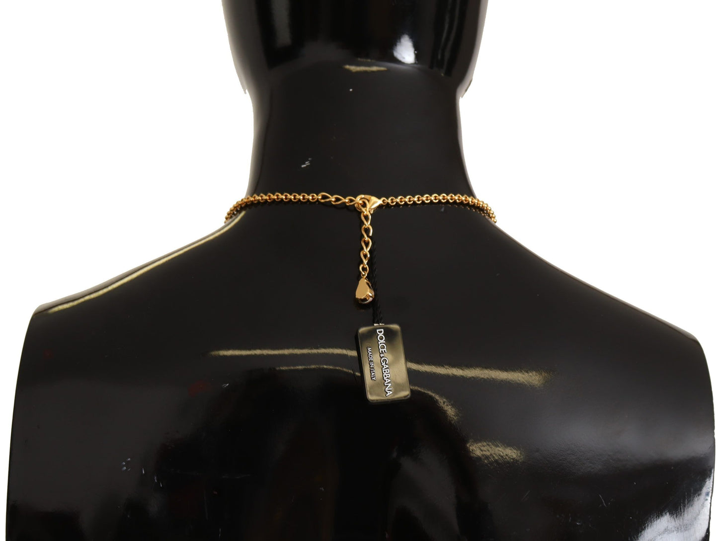 Dolce & Gabbana Gold Rose Love Kristall Charm Kette Halskette