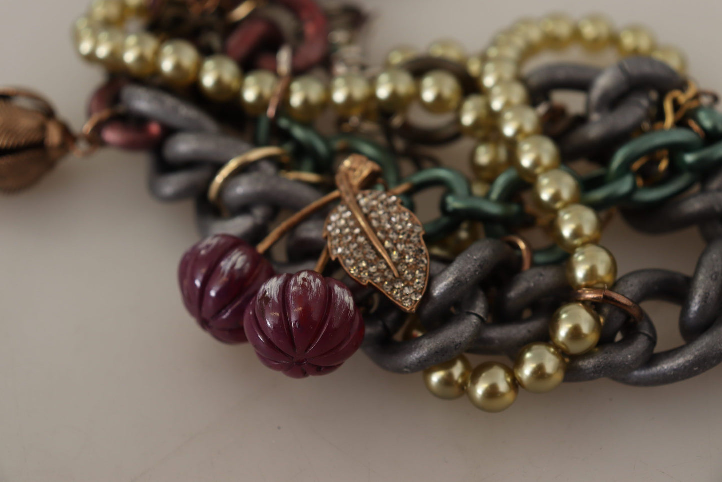 Dolce & Gabbana – Statement-Halskette „Sicily“ aus goldenem Messing mit Blumen- und Kristallverzierung