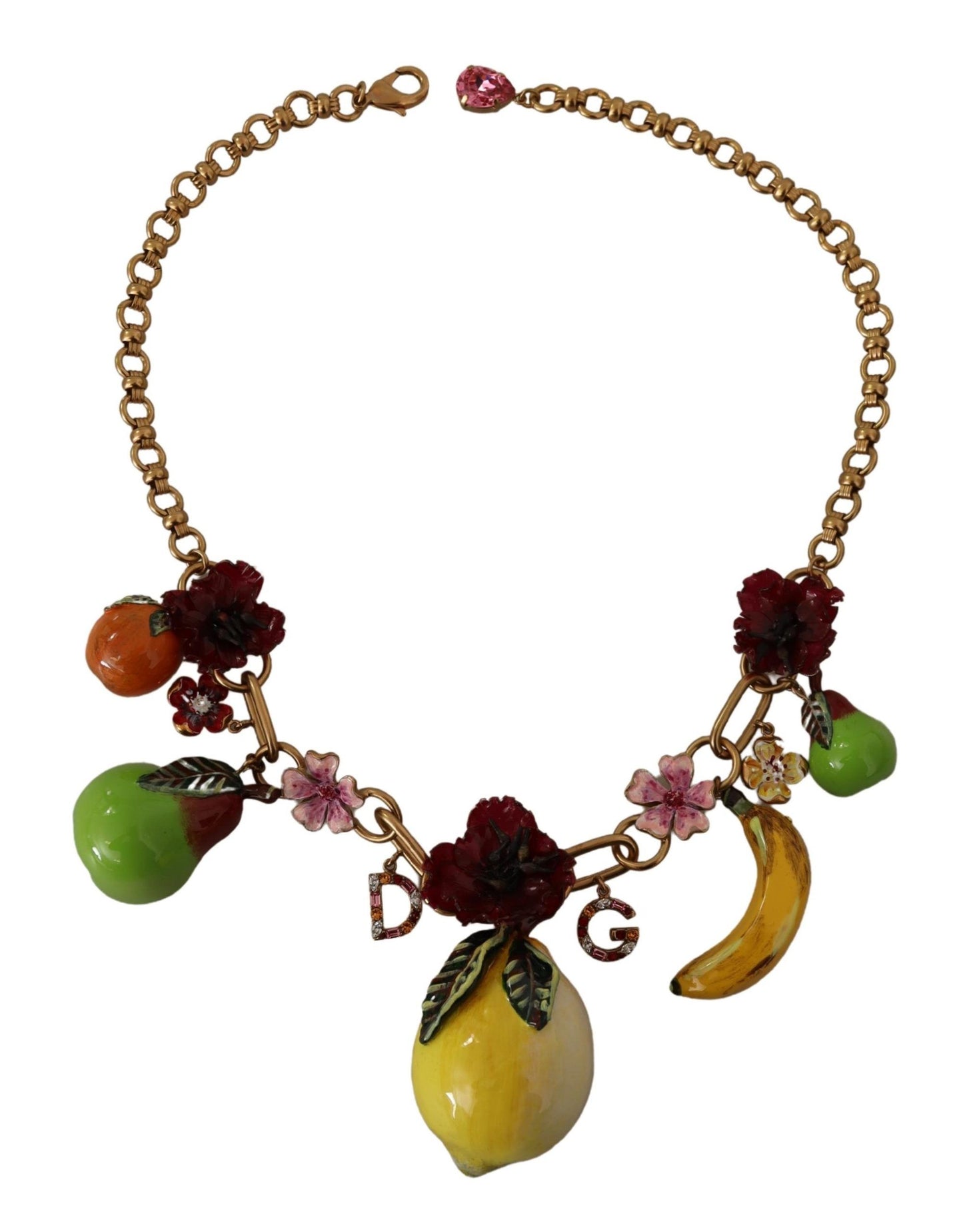 Dolce & Gabbana Statement-Halskette „Sicily Fruits Roses“ aus goldenem Messing