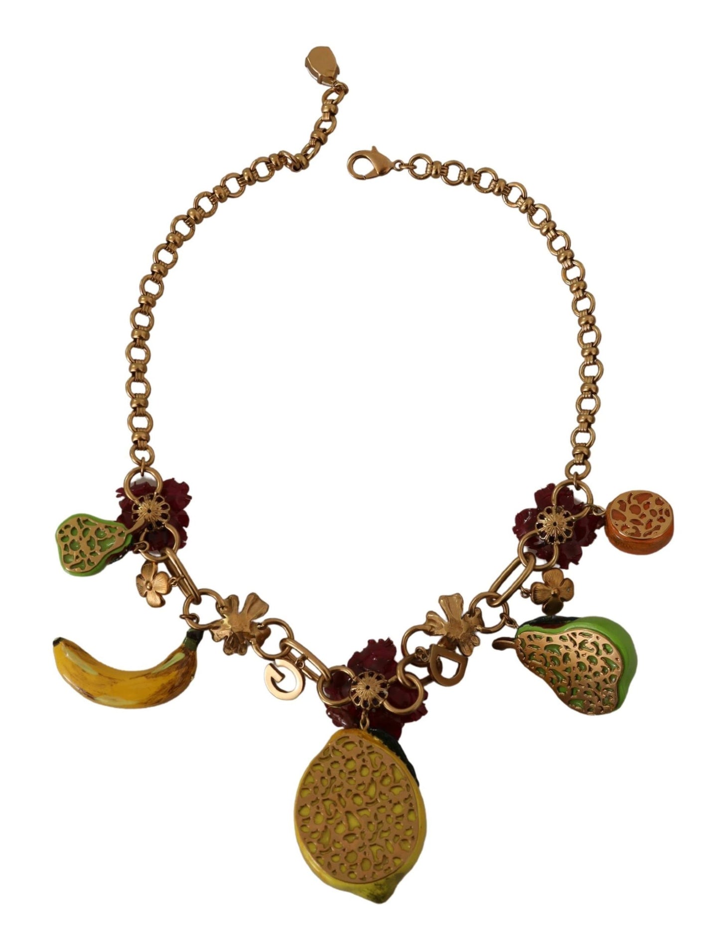 Dolce & Gabbana Statement-Halskette „Sicily Fruits Roses“ aus goldenem Messing