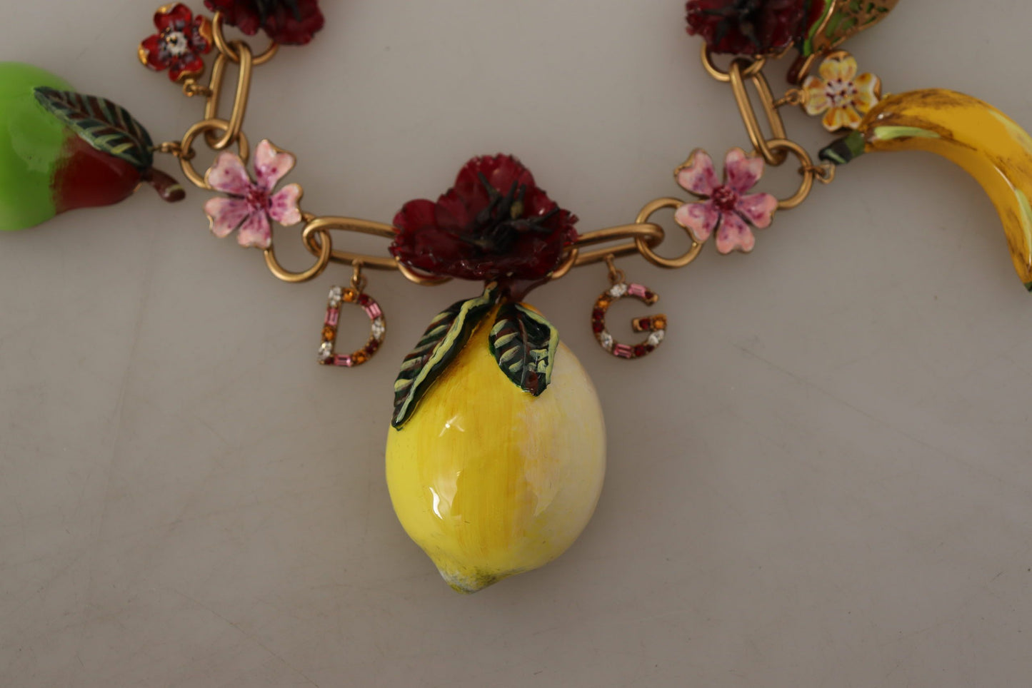 Dolce & Gabbana Statement-Halskette „Sicily Fruits Roses“ aus goldenem Messing