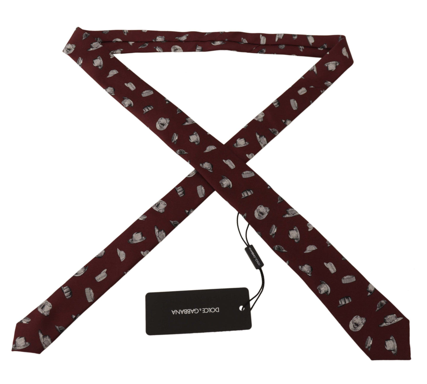 Dolce & Gabbana – Kastanienbraunes Hutmuster, 100 % Seide, verstellbare Accessoire-Krawatte