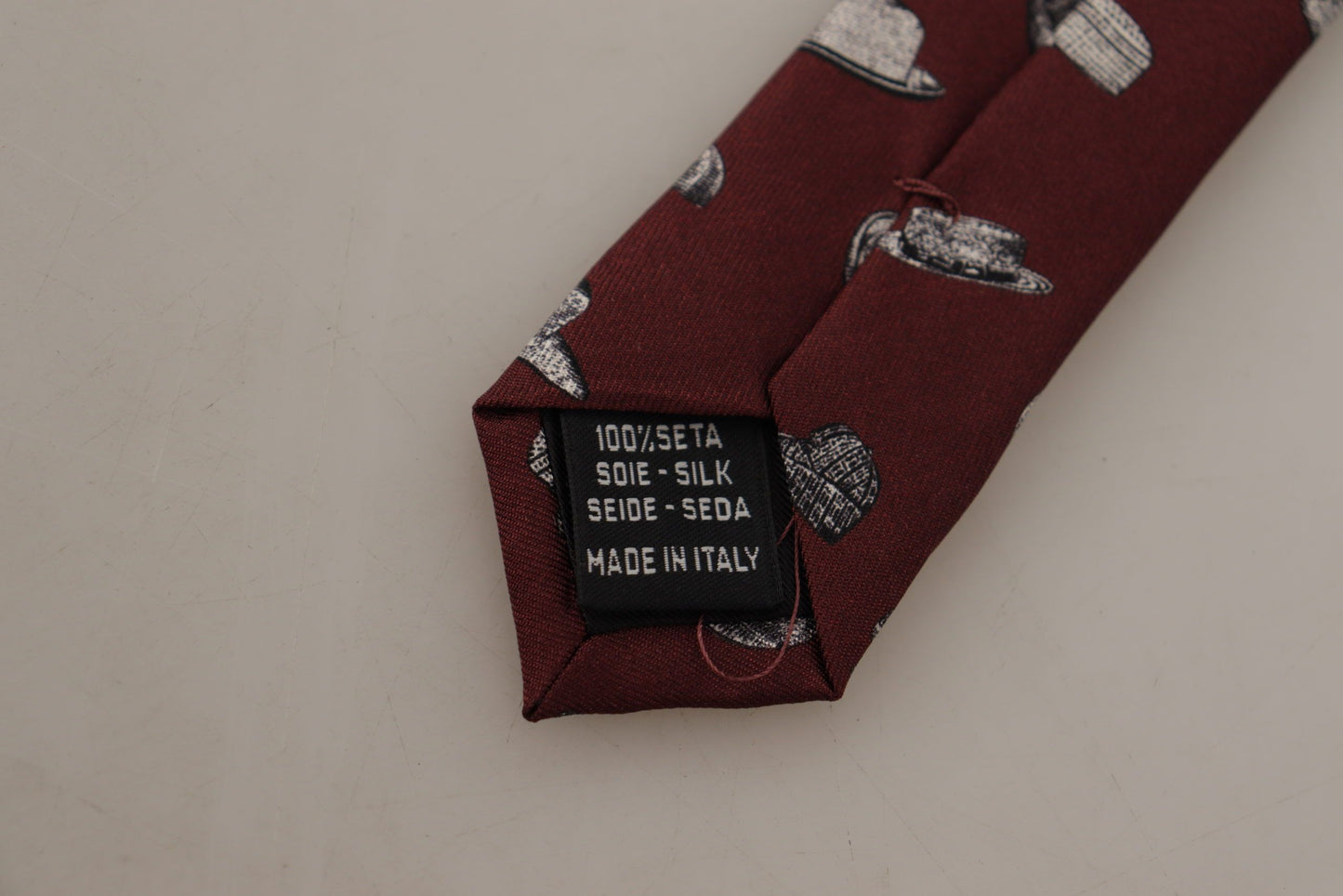 Dolce & Gabbana – Kastanienbraunes Hutmuster, 100 % Seide, verstellbare Accessoire-Krawatte