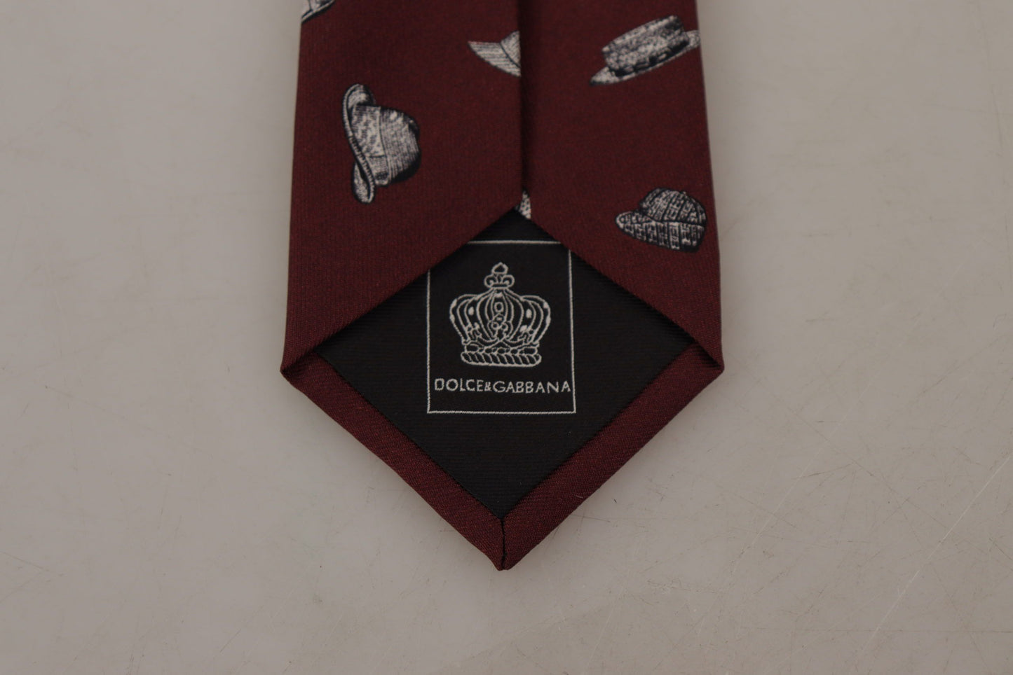 Dolce & Gabbana – Kastanienbraunes Hutmuster, 100 % Seide, verstellbare Accessoire-Krawatte