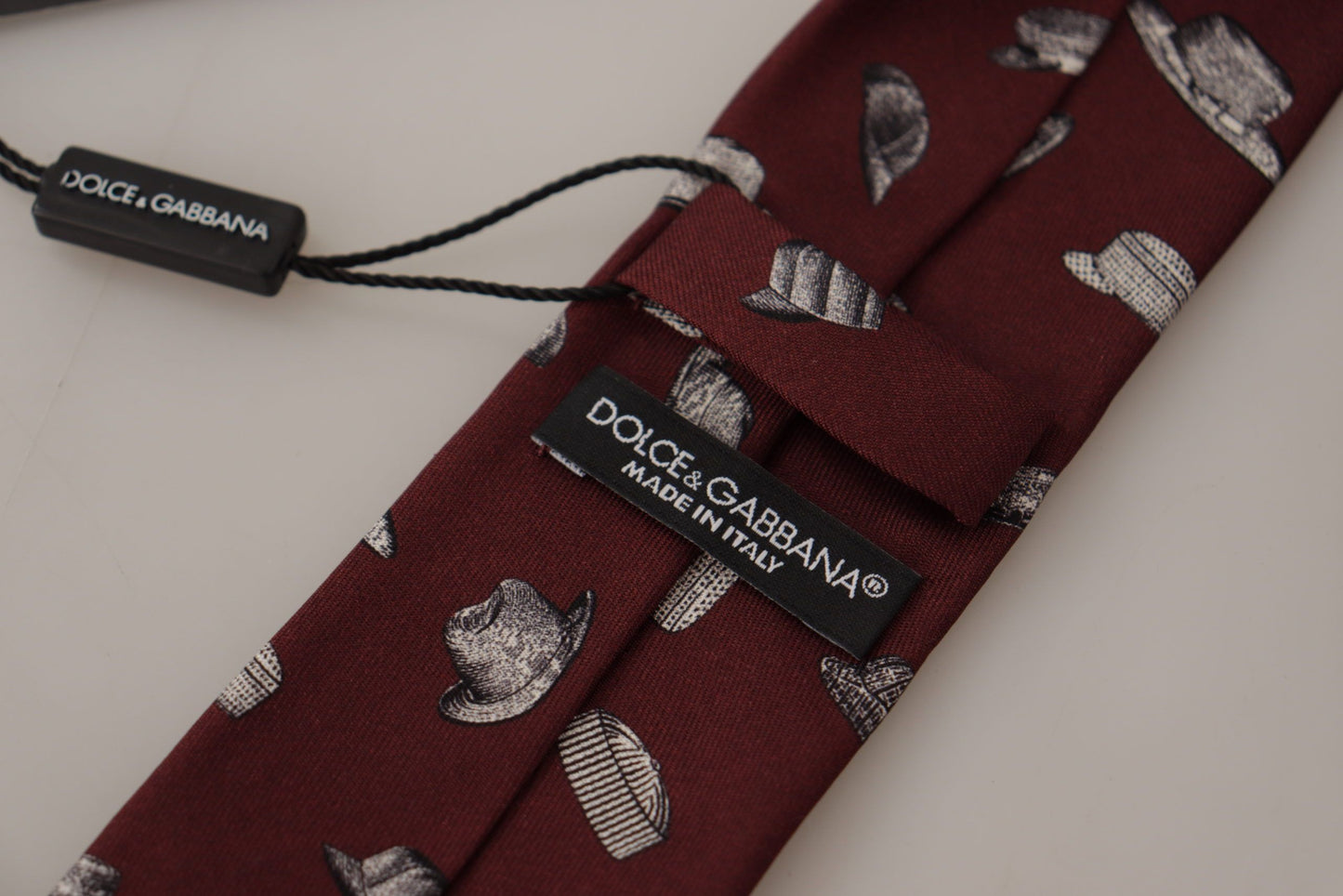 Dolce & Gabbana – Kastanienbraunes Hutmuster, 100 % Seide, verstellbare Accessoire-Krawatte