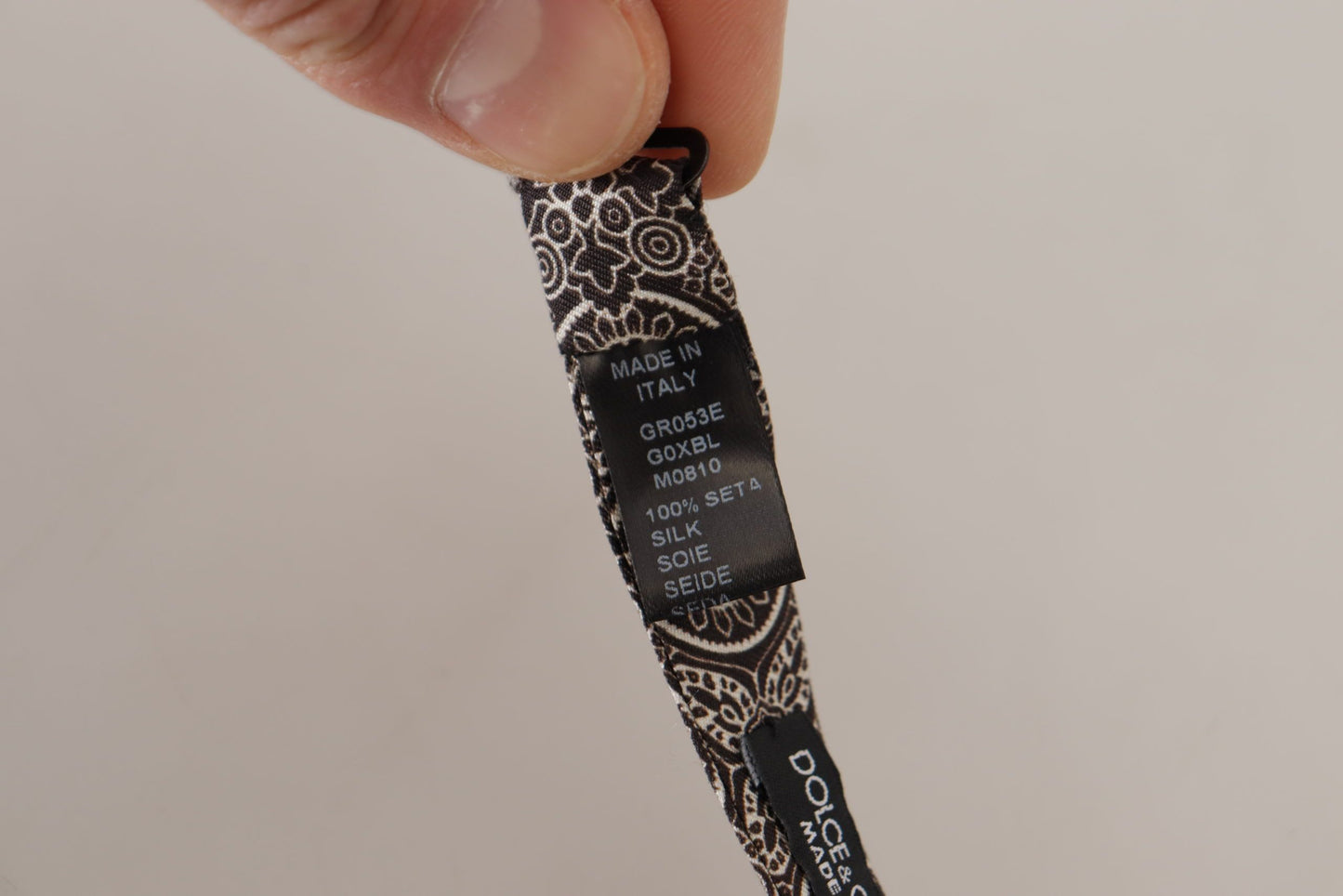 Dolce & Gabbana – Schwarz-weiße Papillon-Krawatte aus 100 % Seide mit verstellbarem Hals