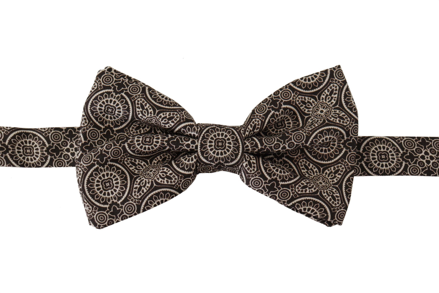 Dolce & Gabbana – Schwarz-weiße Papillon-Krawatte aus 100 % Seide mit verstellbarem Hals