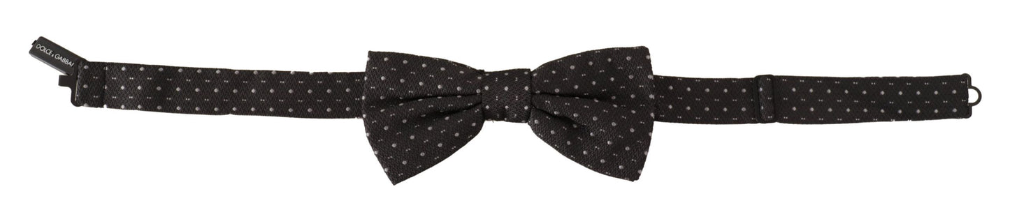 Dolce & Gabbana – Grau gepunktete Papillon-Krawatte aus 100 % Seide