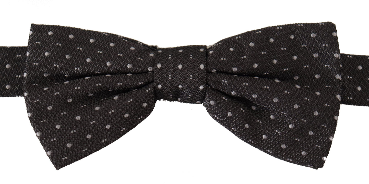 Dolce & Gabbana – Grau gepunktete Papillon-Krawatte aus 100 % Seide
