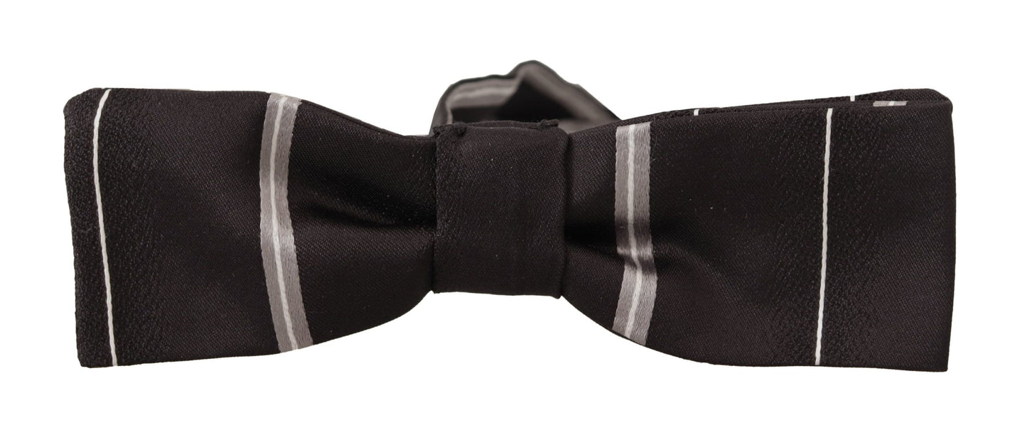 Dolce & Gabbana – Papillon-Krawatte aus 100 % Seide mit schwarzem und grauem Futter