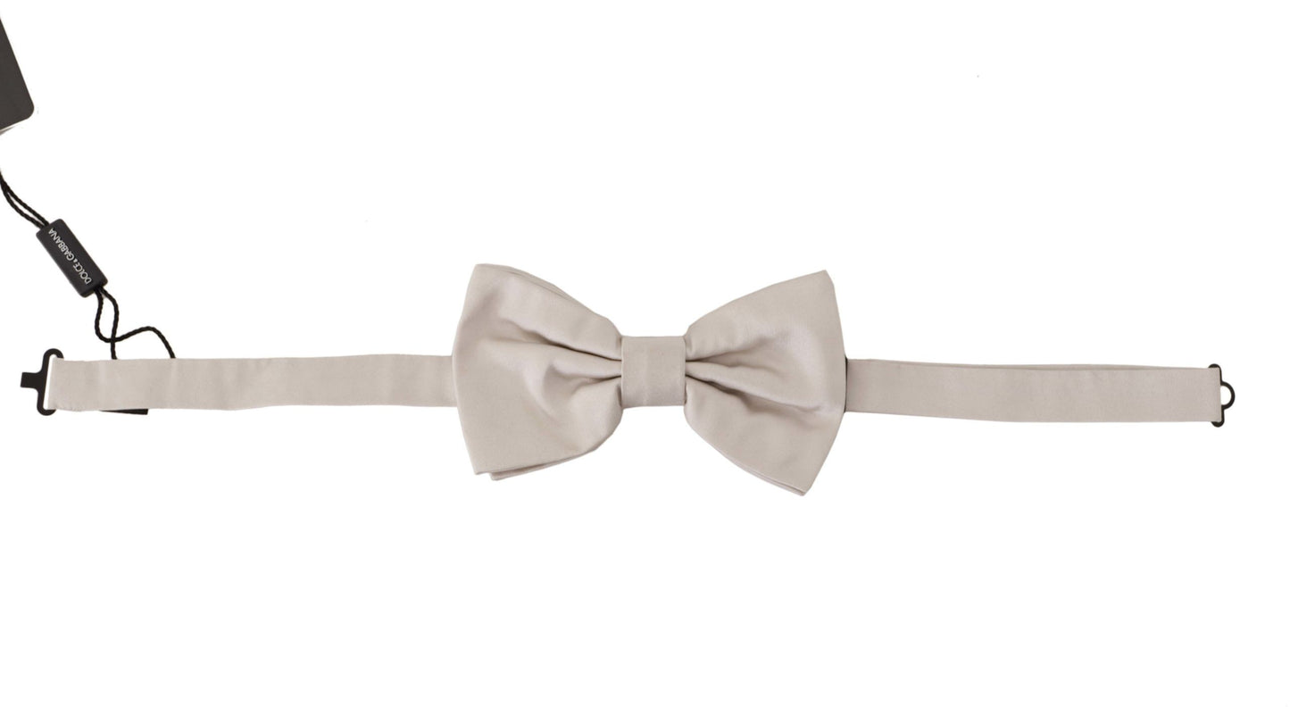 Dolce & Gabbana – Graue Papillon-Krawatte aus 100 % Seide mit verstellbarem Hals